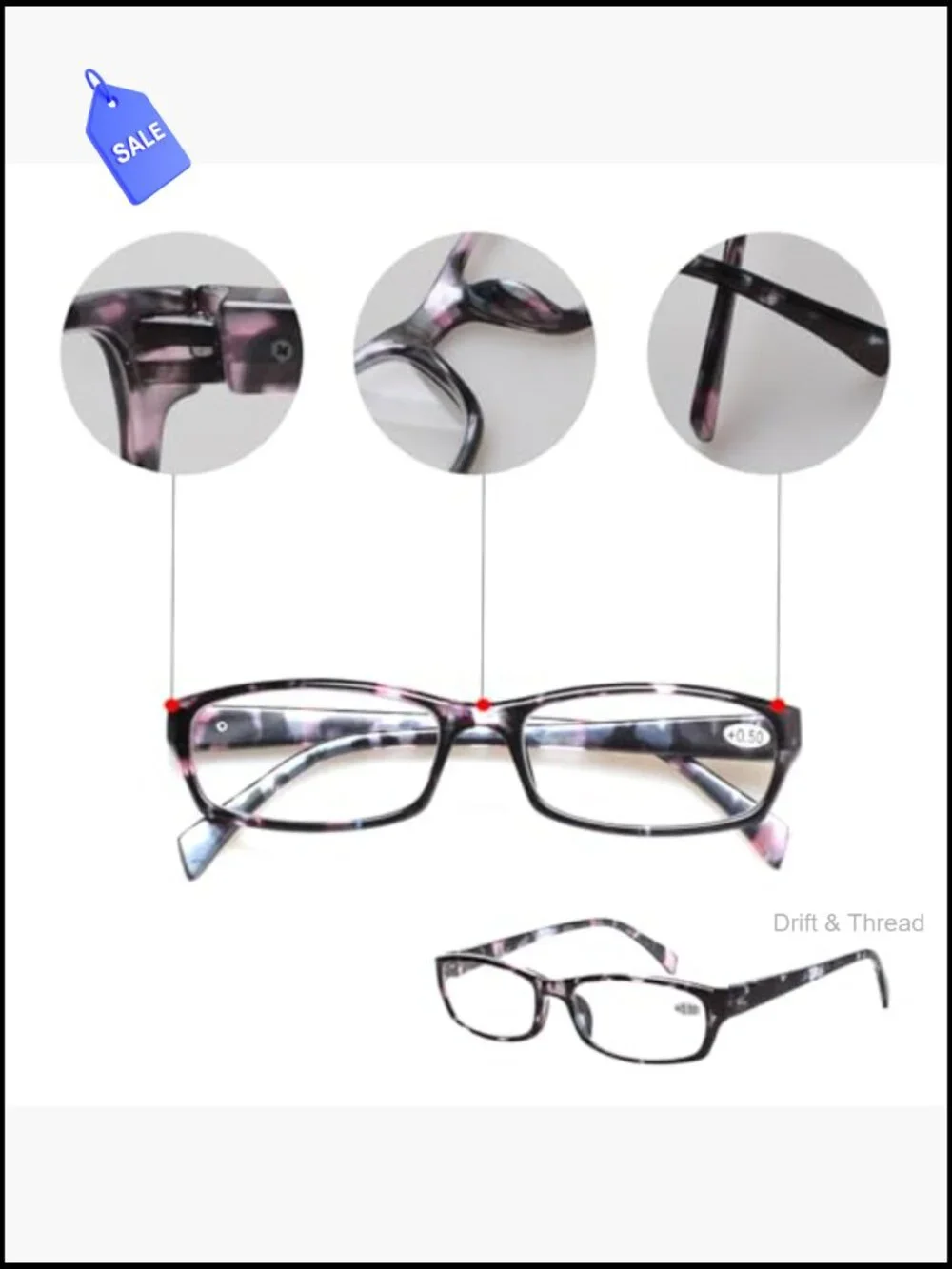 5 Pack Reading Glasses Spring Hinge Fashion Ladies Readers